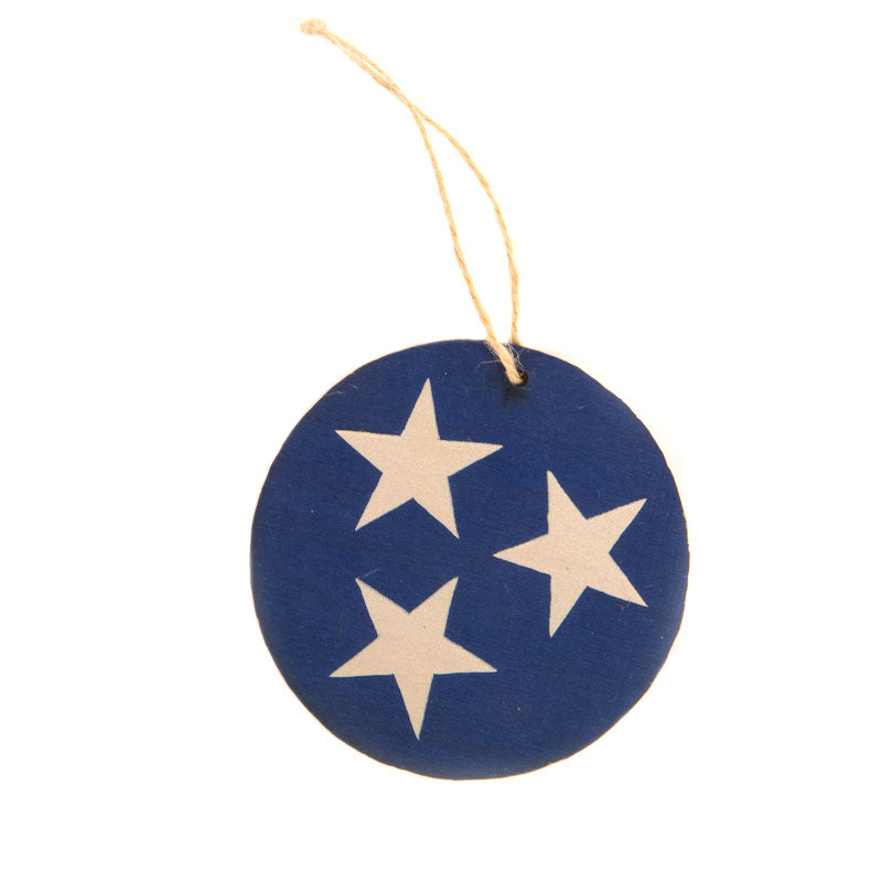Tennessee Tri-Star Wooden Ornament