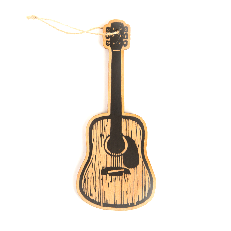 Acoustic Guitar Wooden Ornament – Hatch Show Print