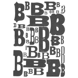 One Color Alphabet Letter Postcard