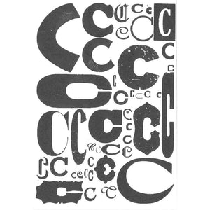 One Color Alphabet Letter Postcard