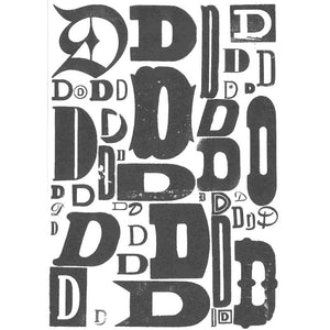 One Color Alphabet Letter Postcard