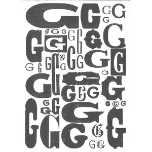 One Color Alphabet Letter Postcard