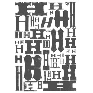 One Color Alphabet Letter Postcard