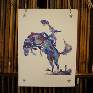 Hand-Inked Rodeo Print
