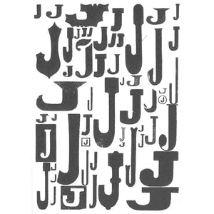 One Color Alphabet Letter Postcard