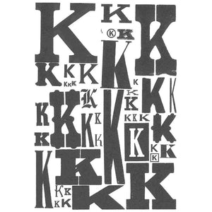 One Color Alphabet Letter Postcard