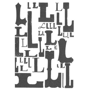 One Color Alphabet Letter Postcard