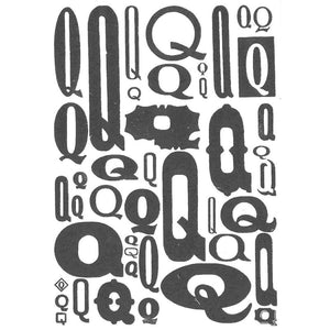 One Color Alphabet Letter Postcard