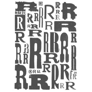 One Color Alphabet Letter Postcard