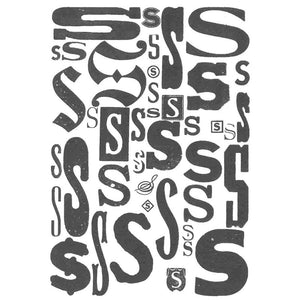 One Color Alphabet Letter Postcard
