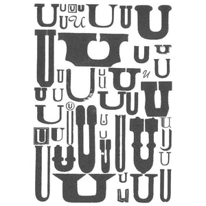 One Color Alphabet Letter Postcard