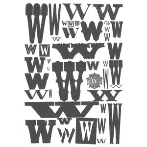 One Color Alphabet Letter Postcard