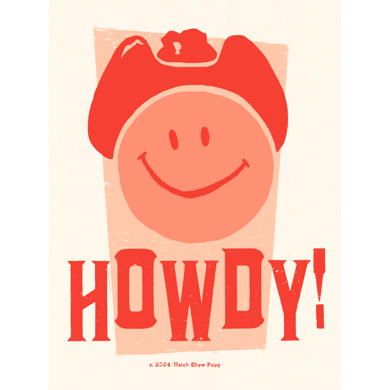 Howdy Smiley Cowboy Poster