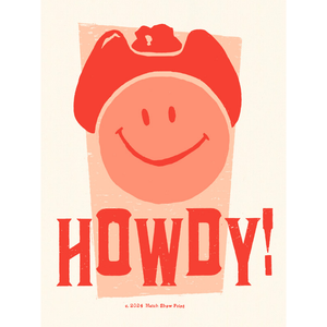 Howdy Smiley Cowboy Poster