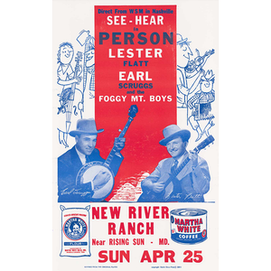Flatt & Scruggs Red/Blue New River Ranch Poster
