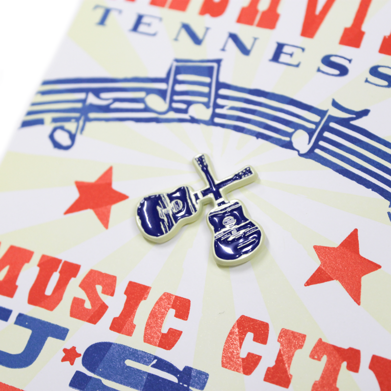 Music City USA Crossed Guitars Enamel Pin