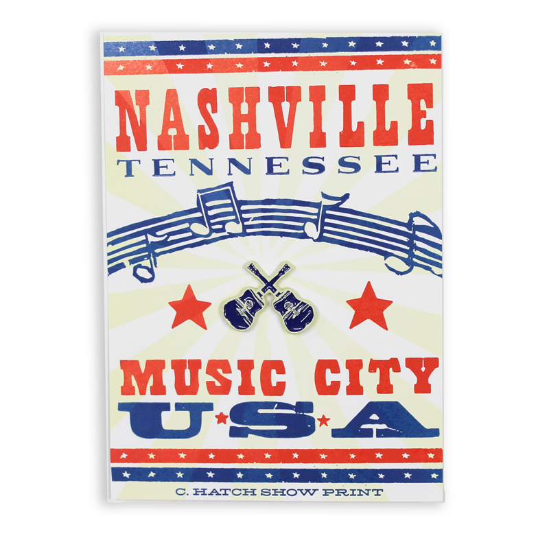 
            
                Load image into Gallery viewer, Music City USA Crossed Guitars Enamel Pin
            
        
