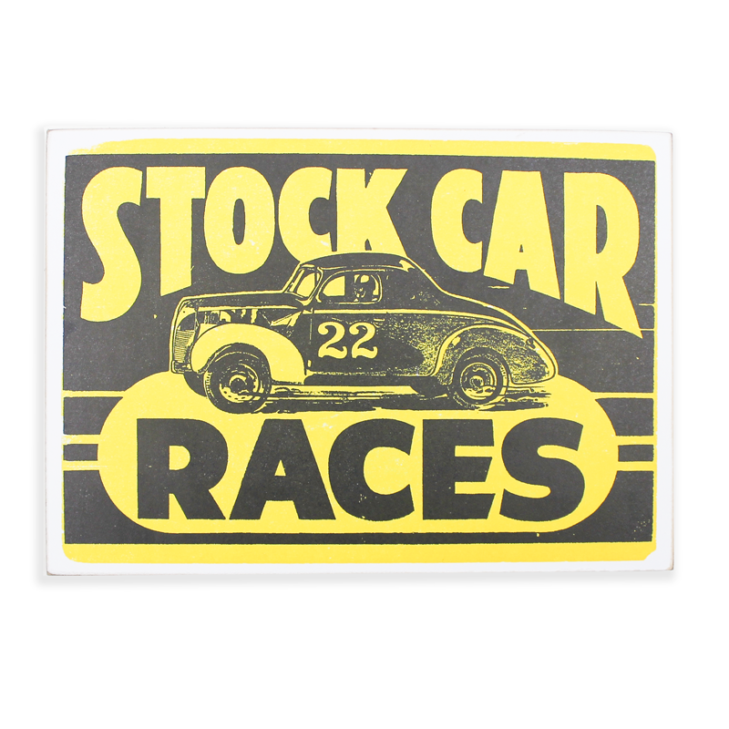 Stock Car Postcard Plaque