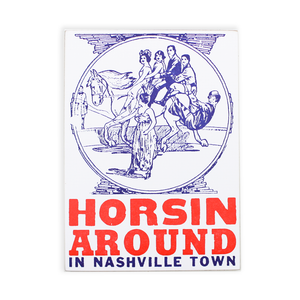 Horsin Around Postcard Plaque