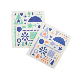 
            
                Load image into Gallery viewer, Dingbats Reusable Dish Cloth Set of 2
            
        