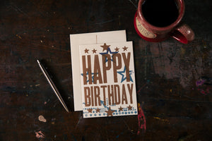 Stars Block Birthday Card