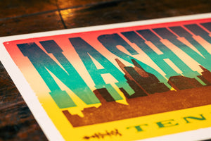 Nashville Sunset Skyline Poster