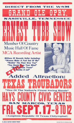 
            
                Load image into Gallery viewer, Ernest Tubb Show Poster
            
        