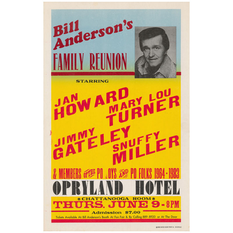 
            
                Load image into Gallery viewer, Bill Anderson Vintage Poster
            
        