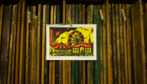 Ferris Wheel Window Card Poster