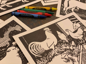 Barnyard Animal Coloring Cards