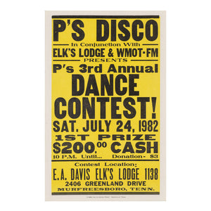 P's Disco Dance Contest Vintage Poster
