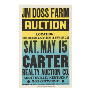 Jim Doss Farm Auction Vintage Poster