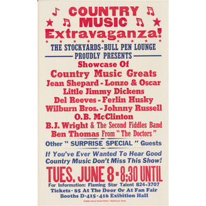 Country Music Extravaganza Vintage Poster