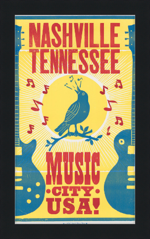 Framed Bluebird Music City Poster – Hatch Show Print