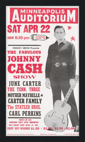 Framed Johnny Cash Show Poster