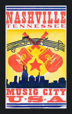 
            
                Load image into Gallery viewer, Framed Nashville Music City USA Poster
            
        