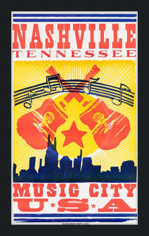 Framed Nashville Music City USA Poster – Hatch Show Print