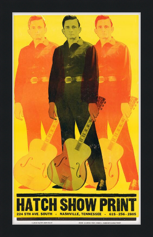 Framed Triple Johnny Cash Poster