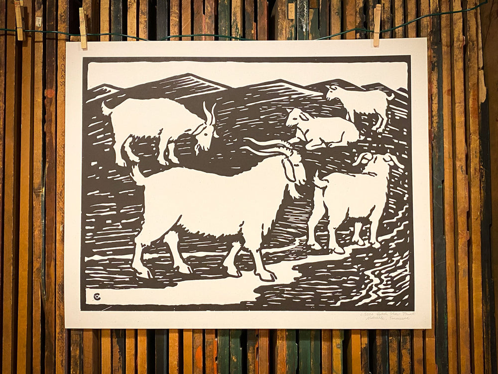 Barnyard Goats Print