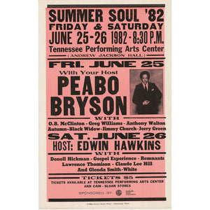 
            
                Load image into Gallery viewer, Summer Soul &amp;#39;82 with Peabo Bryson Vintage Poster
            
        