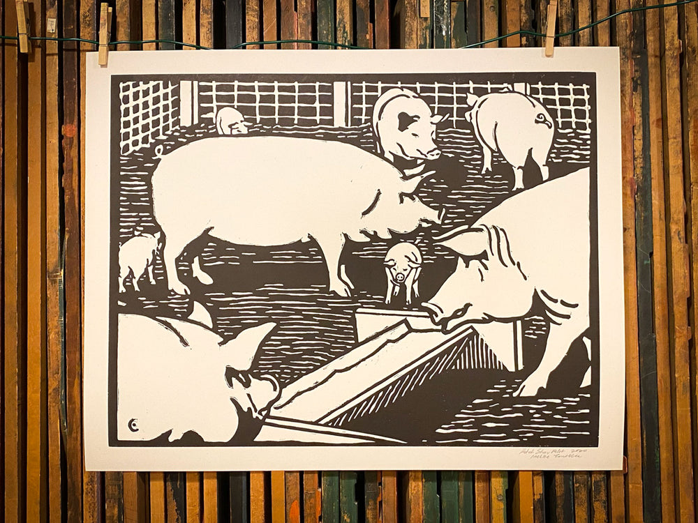 Barnyard Pigs Print