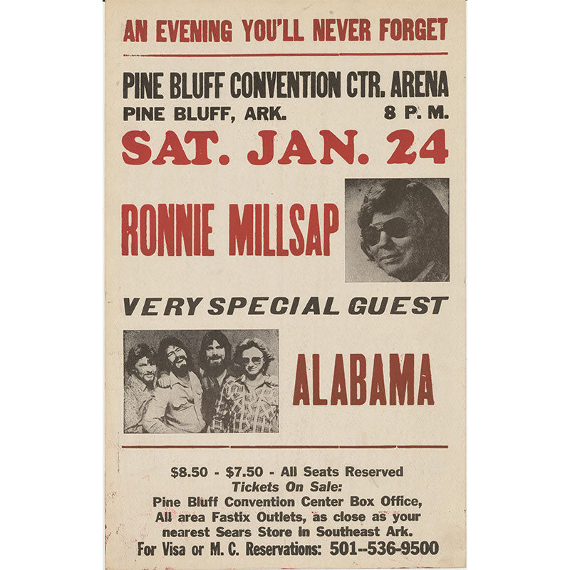 Ronnie Milsap with Special Guest Alabama, January 24th Vintage Poster