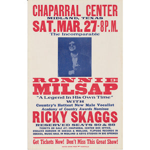 
            
                Load image into Gallery viewer, Ronnie Milsap with Ricky Skaggs, March 27th Vintage Poster
            
        