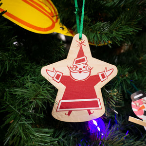 Santa Wooden Ornament